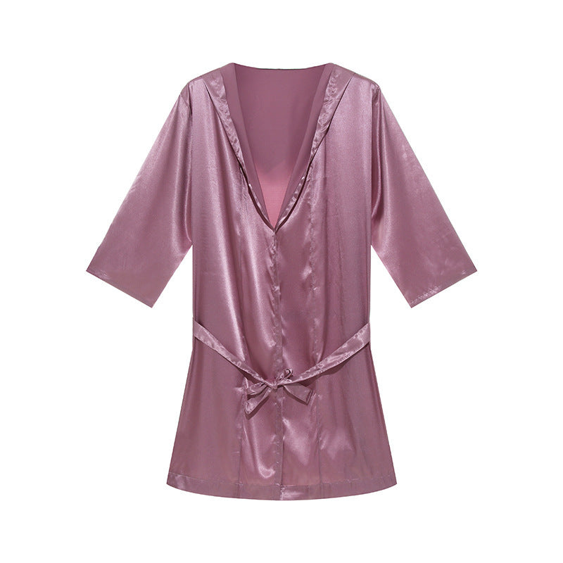 Thin Loose Short Sleeve Pajamas Light Pink