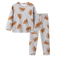 2-piece children's cute bear long-sleeved set