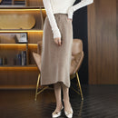 Elegant 100% Cashmere Skirt With Ties For Women Elegant Camel