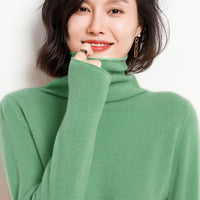 Turtleneck Cashmere Sweater Pure Cashmere Green