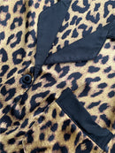 Silk Animal Print Pajamas Set With Lapels For Women