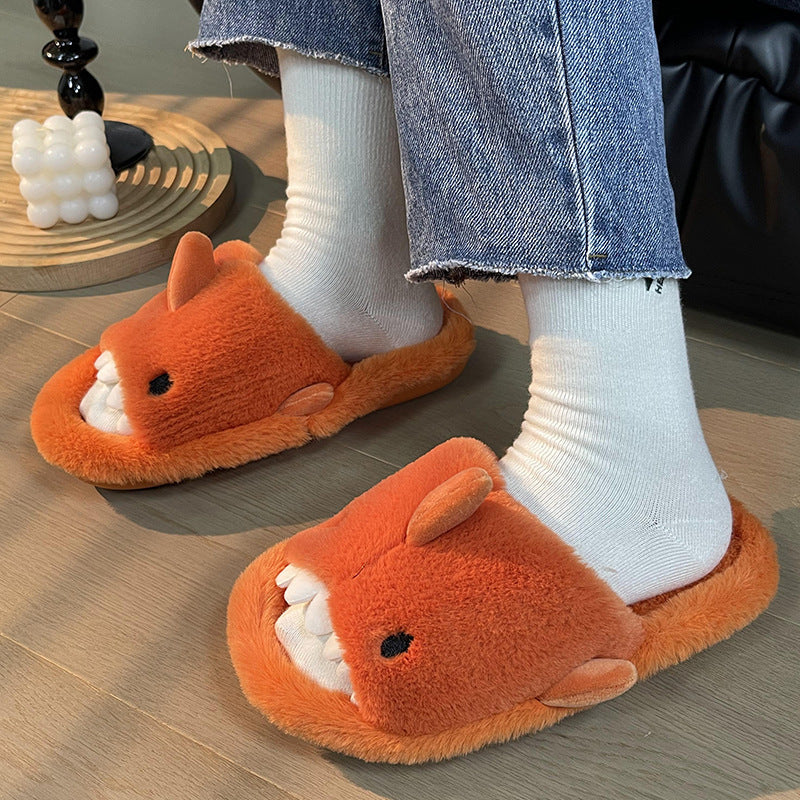 Shark Slippers Fluffy Slippers Orange