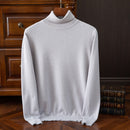 Men's Casual Turtleneck Sweater Keep Warm Light Gray