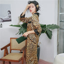 Silk Animal Print Pajamas Set With Lapels For Women