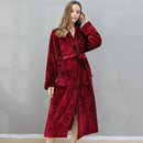 Coral Velvet Thick Couple Bathrobes WineRed Female M 40-60kg