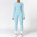 Tight-fitting Brushed Yoga Suit Sky Blue