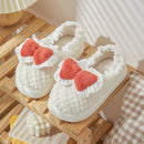 Cute Bow Cotton Slippers For Women