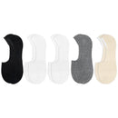 5 Pairs Of Invisible Boat Socks Tight Pure Cotton Shallow Mouth Black And White Gray Khaki