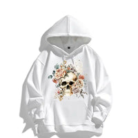 Unisex Knitted Pullover Hoodie With Skull Skeleton Pattern (Silk Lining On Request)