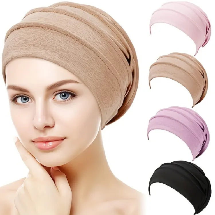 New women's beanie hat fashion fold sleeping cap