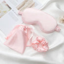 3-in-1 Imitated Silk Eye Mask Set with Drawstring Bag and Hair Scrunchie Hairband Satin Sleeping Eyemask