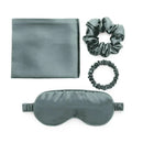 Ivory 100% Mulberry Silk Luxury Sleep Eye Mask Hair Tie Scrunchie Box & Pillowcase Set