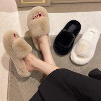 Cute fluffy fuzzy slippers