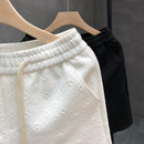 White Jacquard Shorts For Men Relaxation