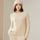 Pure Cashmere Twisted Half Turtleneck Thickened Sweater