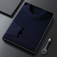 All Wool Sweater Solid Knitwear Navy Blue