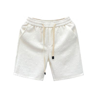 White Jacquard Shorts For Men Relaxation