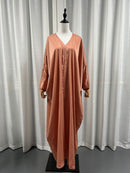 Muslim Satin Robe Orange Red Free Size