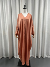 Muslim Satin Robe Orange Red Free Size