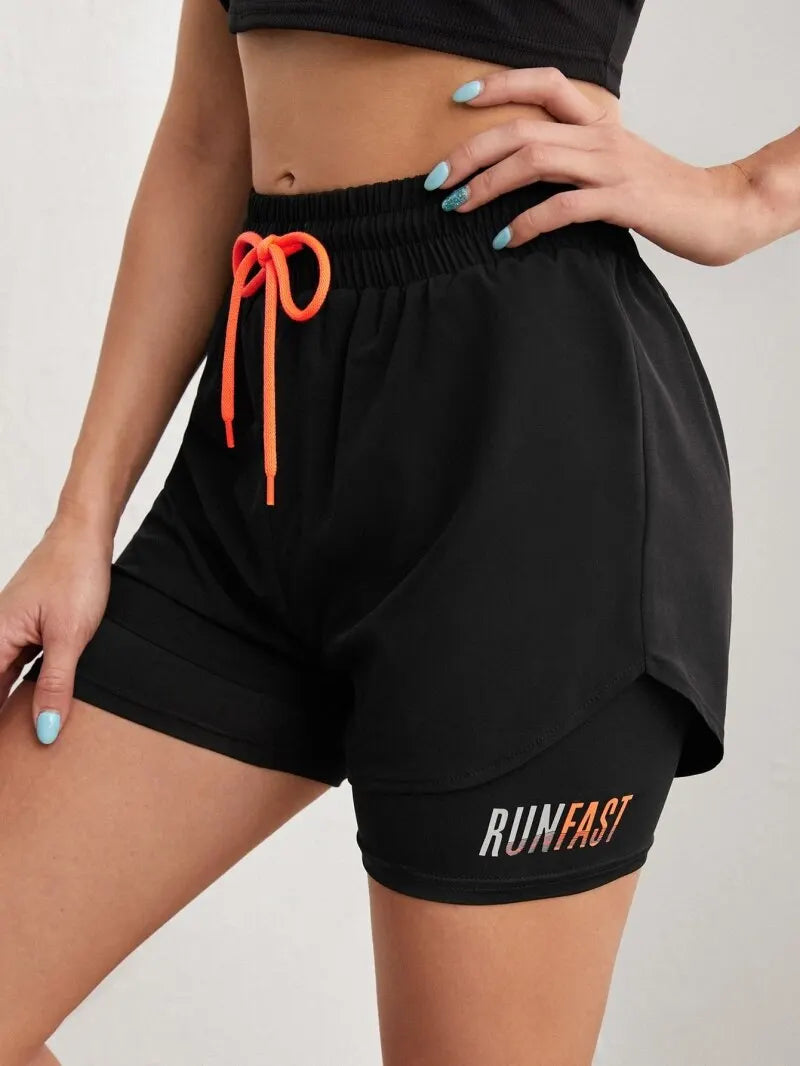 Women's High Rise Yoga Shorts black M