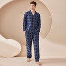 New Home Thickened Cotton Pajamas Ink Blue