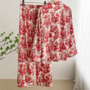 Fashion Print Flower 2PCS Pajamas Set