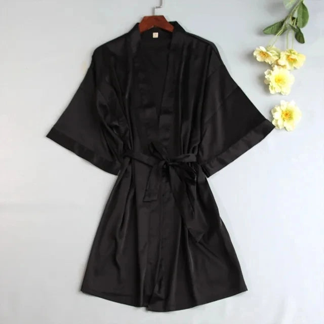 Women Wedding White Bride Robe Black M