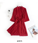 Women Wedding White Bride Robe Wine red XL