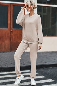 Comfortable Long-sleeved And Trousers Loungewear Set