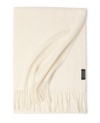 Pure Color Water Ripple Cashmere Warm Scarf White 180cm