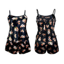 Print Suspender Shorts Pajamas Suit