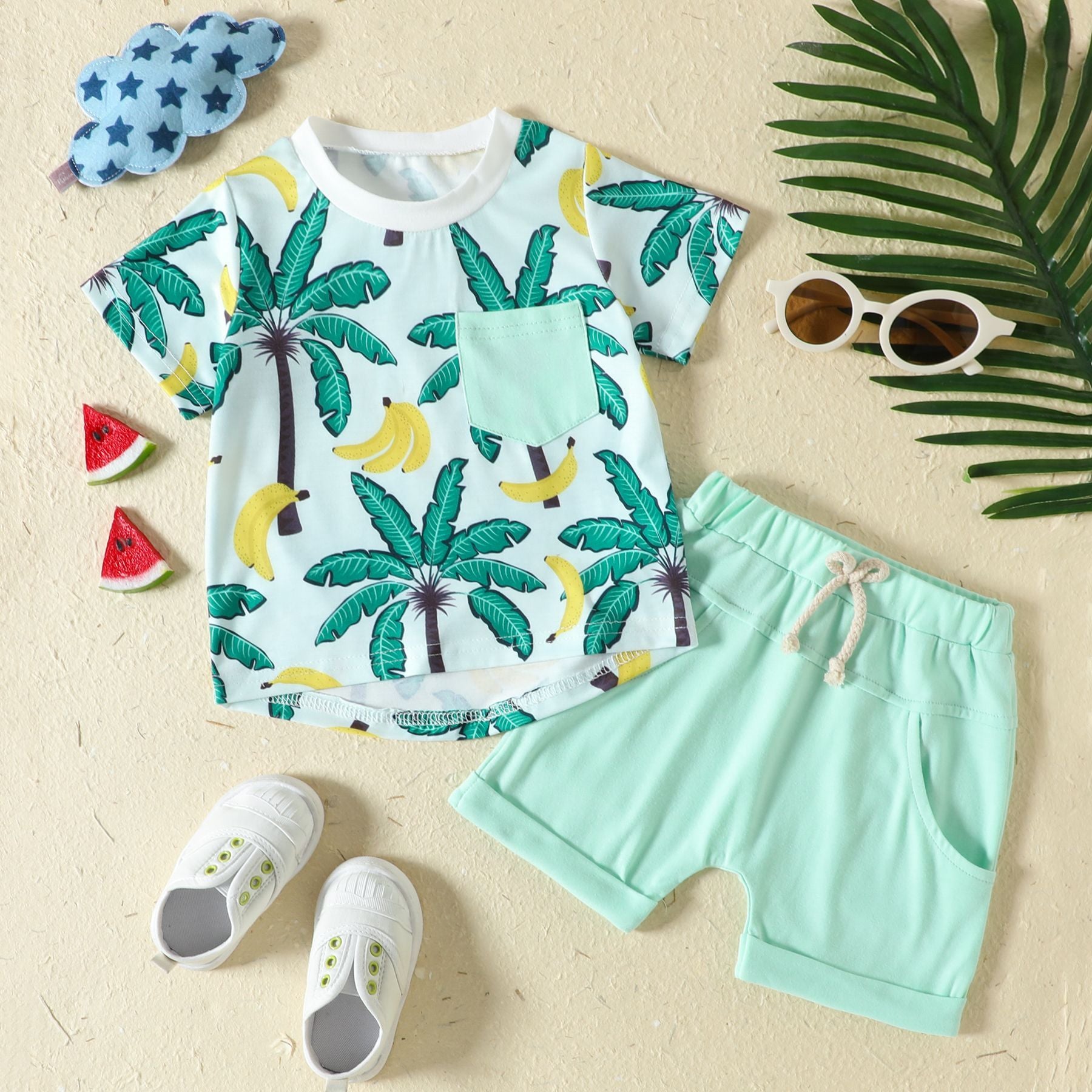 New Sports Style Tropical Set Green