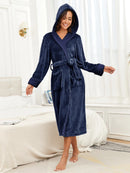 Facecloth colorful hooded robe navy blue XL