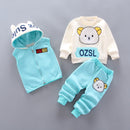 Children's Pyjamas Three Piece Set Bear Set Blue