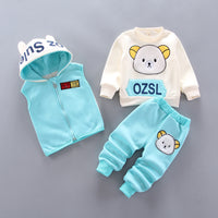 Children's Pyjamas Three Piece Set Bear Set Blue