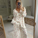 Women's Love Print Cotton Pyjamas Apricot S