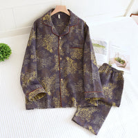 Yarn-dyed Cotton Pyjamas Long Sleeve Smoky Gray