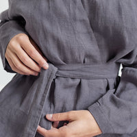 Cotton Linen Women Pajama Robe Sets