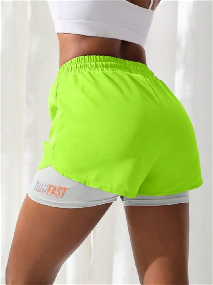 Women's High Rise Yoga Shorts Lemon Yellow S