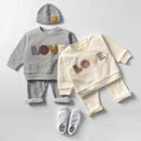 Two-Piece Wool Sweater Suit With LOVE Towel Embroidery For Children