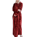 Unisex Winter Fleece Bath Robe Red