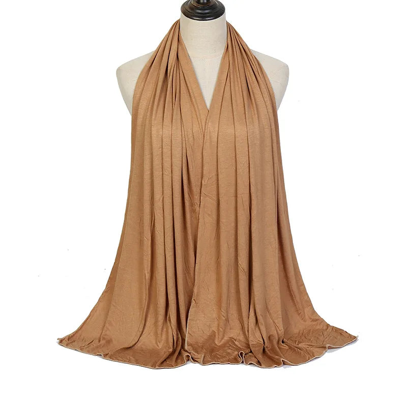 Modal Cotton Jersey Hijab Scarf Camel