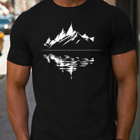 Landscape Printed Reflective T-shirt For Men