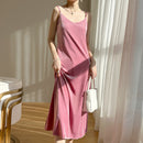 Women's Slim Acetate Suspender Dress Pink