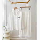 Feather Model Loose Pyjamas For Women M3677 White