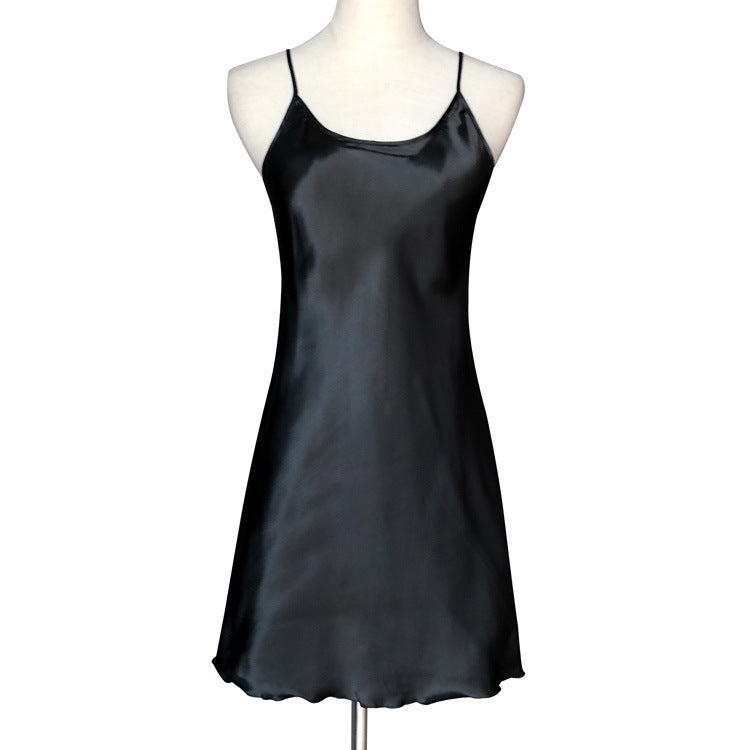 Satin Silk Nightwear/Sleepwear For Women Black