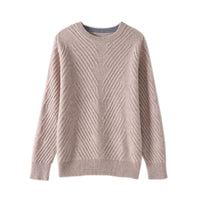 97% Cashmere Men's Round Neck Padded Sweater