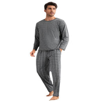 Thin Section Plaid Loungewear Outer Pants Men's Suit Grey