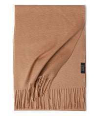 Pure Color Water Ripple Cashmere Warm Scarf Curcuma Aromatica Camel 180cm