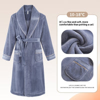 Milk Fiber Mid-length Men's Lounge Robe Gray